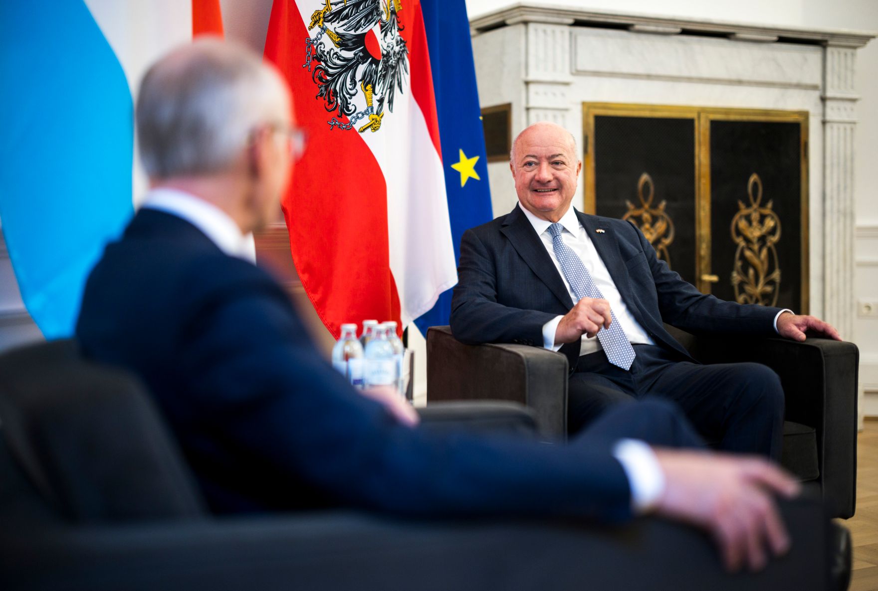 Am 29. Juli 2026 empfing Bundeskanzler Christian Stocker (r.) den Premierminister des Gro&szlig;herzogtums Luxemburg Luc Frieden (l.) zu einem Gespr&auml;ch.