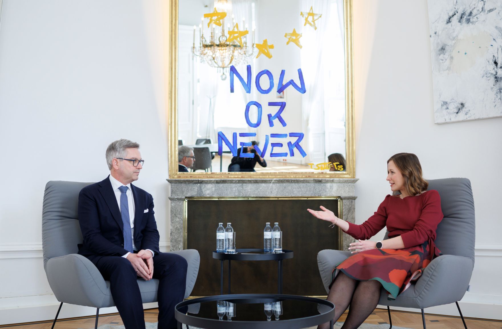 Am 17. M&auml;rz 2025 empfing Bundesministerin Claudia Plakolm (r.) den EU-Kommissar f&uuml;r Inneres und Migration Magnus Brunner (l.) zu einem Gespr&auml;ch.