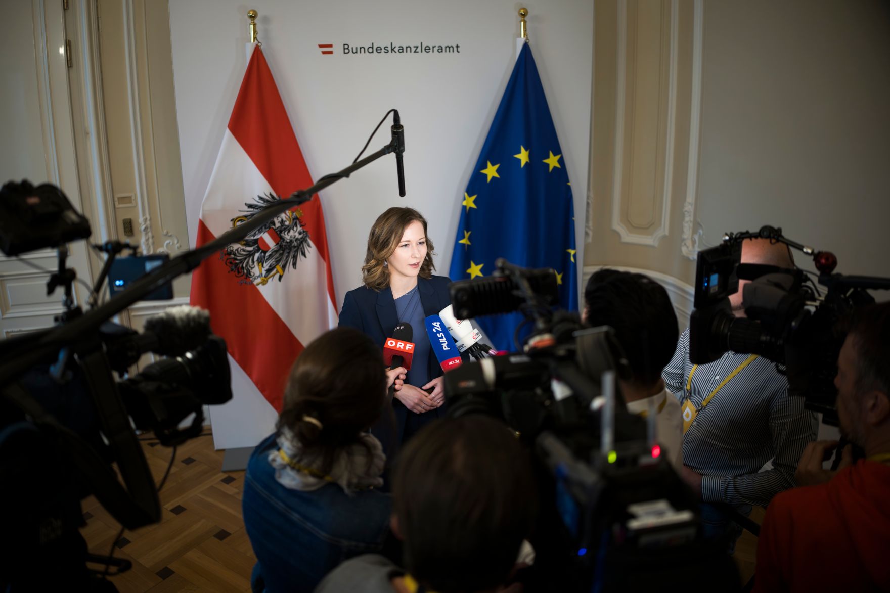 Am 25. April 2025 fand ein Pressegespr&auml;ch im Bundeskanzleramt mit Bundesministerin Claudia Plakolm statt.