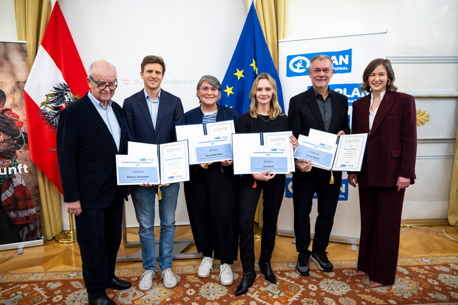 Am 9. Dezember 2025 nahm Bundesministerin Claudia Plakolm an der Verleihung des &bdquo;Plan Medienpreises f&uuml;r Kinderrechte&ldquo; im Bundeskanzleramt teil.