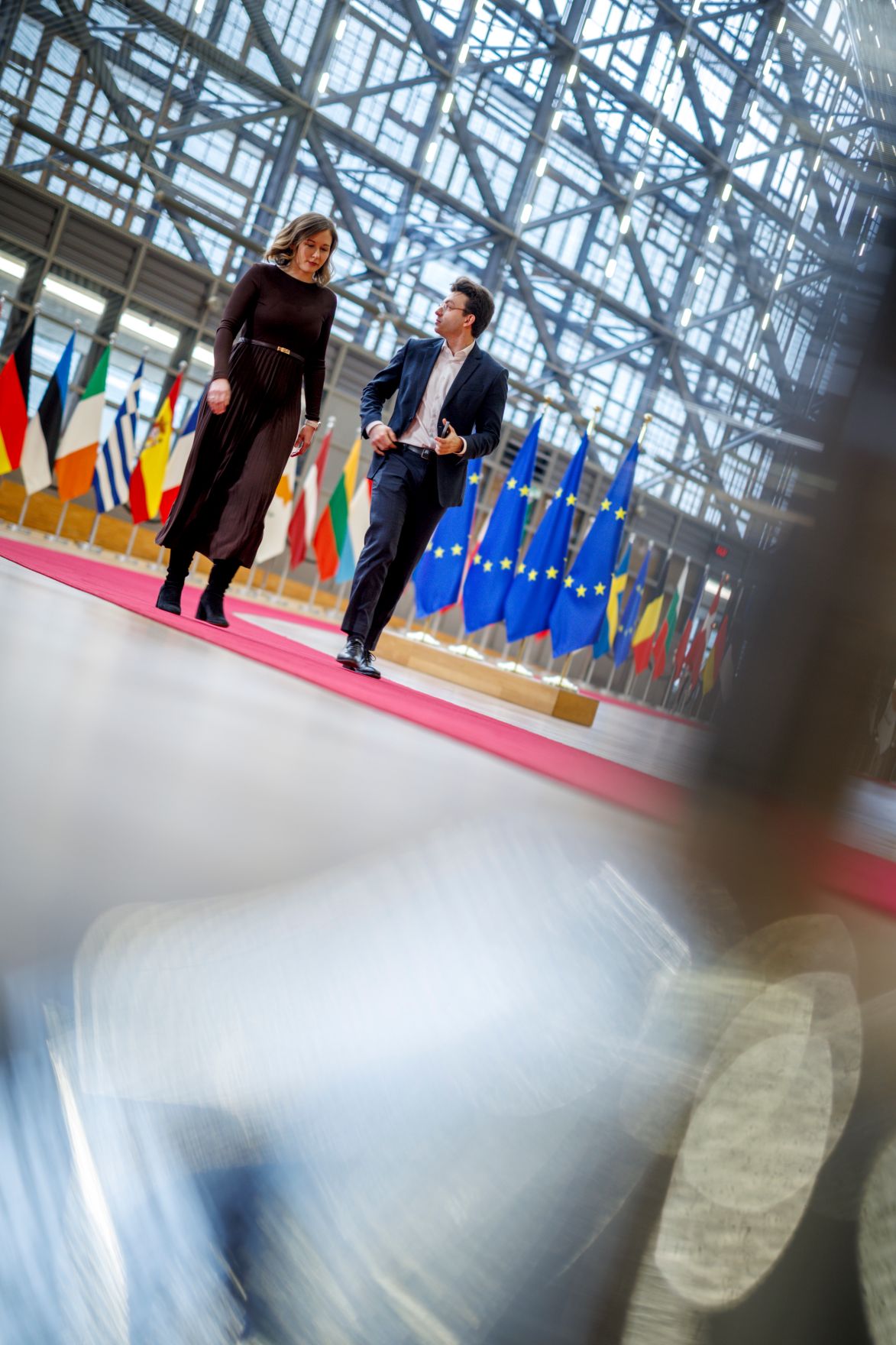 Am 26. J&auml;nner 2026 reiste Bundesministerin Claudia Bauer (l.) nach Br&uuml;ssel und nahm am Rat f&uuml;r &bdquo;Allgemeine Angelegenheiten&ldquo; der Europ&auml;ischen Union teil. Im Bild beim Doorstep.