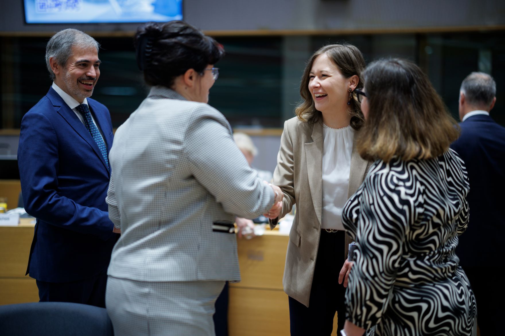 Am 26. Mai 2026 reiste Bundesministerin Claudia Bauer (3.v.r.) nach Br&uuml;ssel und nahm am Rat f&uuml;r &bdquo;Allgemeine Angelegenheiten&ldquo; der Europ&auml;ischen Union teil.
