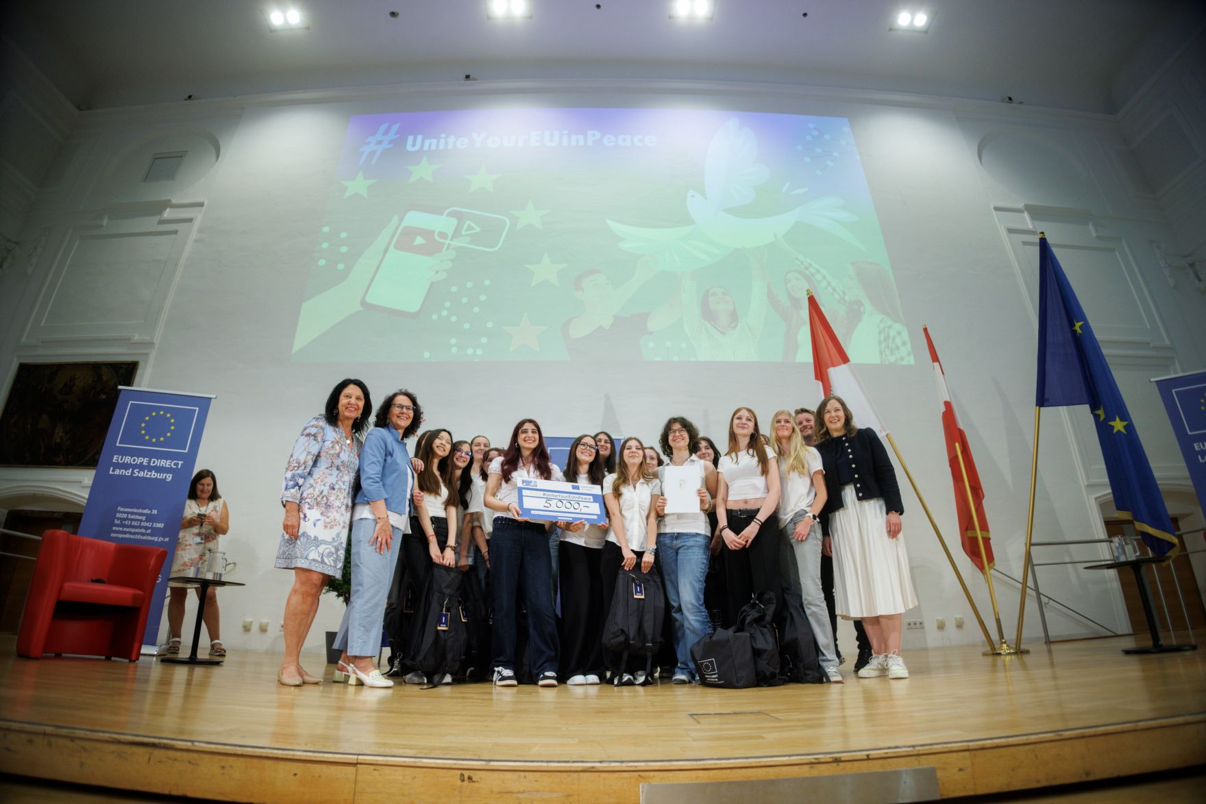 Am 22. Juni 2026 nahm Bundesministerin Claudia Bauer (im Bild) im Rahmen ihres Bundesl&auml;ndertages an der Preisverleihung des EU-Online-Video-Wettbewerbs #UniteYourEUinPeace teil.