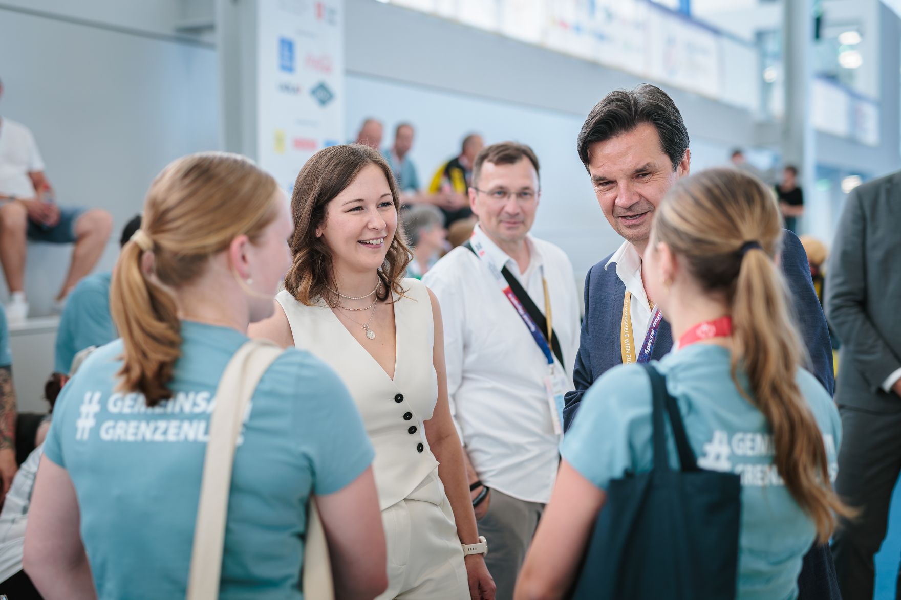 Am 26. Juni 2026 besuchte Bundesministerin Claudia Bauer (2.v.l.) die Special Olympics &Ouml;sterreich in Wien.