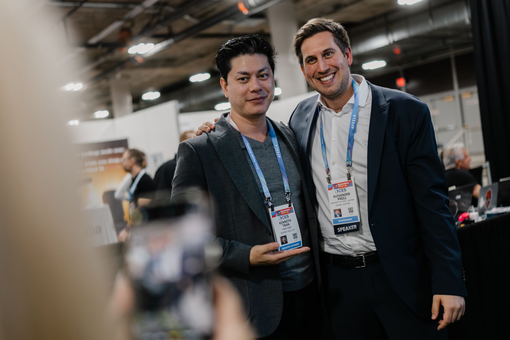 Am 6. J&auml;nner 2026 setzte Staatssekret&auml;r Alexander Pr&ouml;ll (r.) seinen mehrt&auml;gigen Arbeitsbesuch in den Vereinigten Staaten von Amerika fort. Im Bild bei der CES 2026.