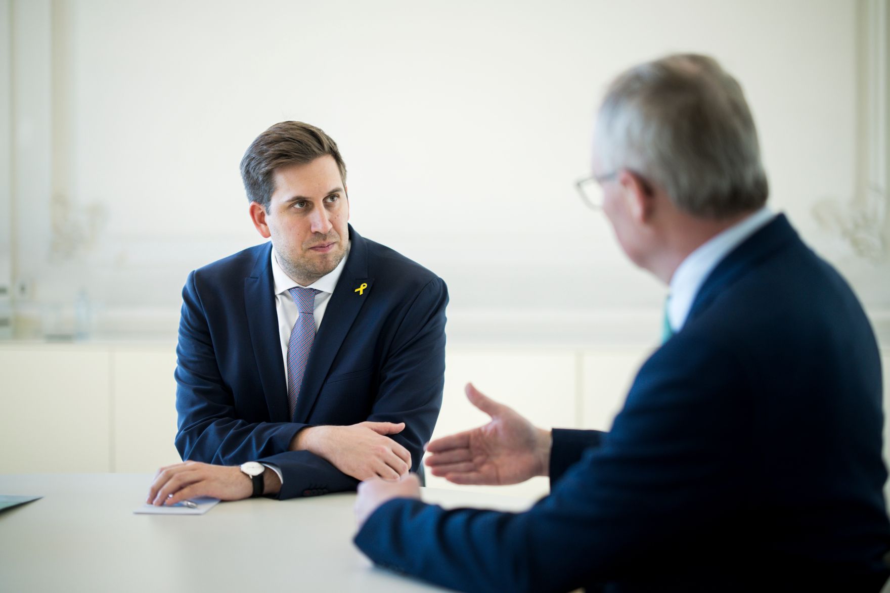 Am 3. April 2025 empfing Staatssekret&auml;r Alexander Pr&ouml;ll (l.) den Landeshauptfrau-Stellvertreter von Nieder&ouml;sterreich, Stephan Pernkopf (r.) zu einem Arbeitsgespr&auml;ch.