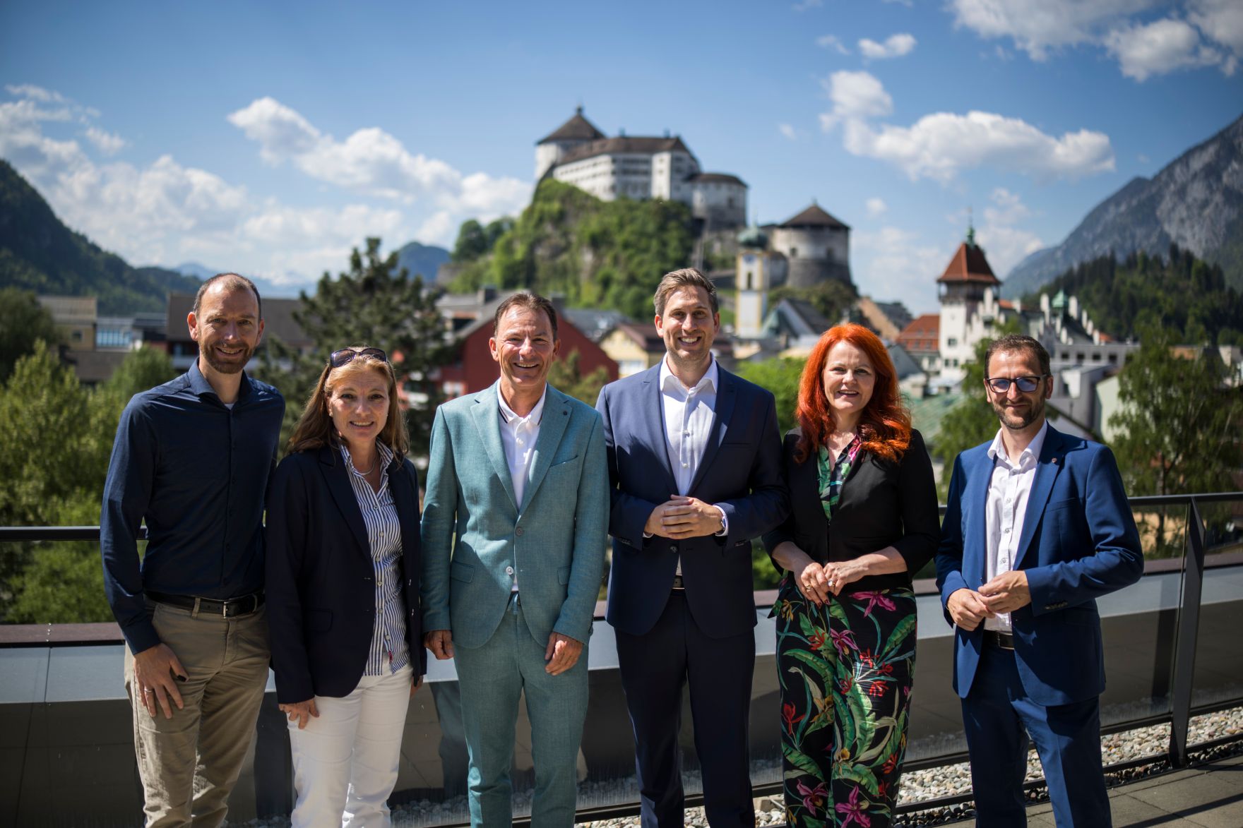 Am 2. Mai 2025 besuchte Staatssekret&auml;r Alexander Pr&ouml;ll (m.r.) im Rahmen seines Bundesl&auml;ndertages die FH Kufstein Tirol.