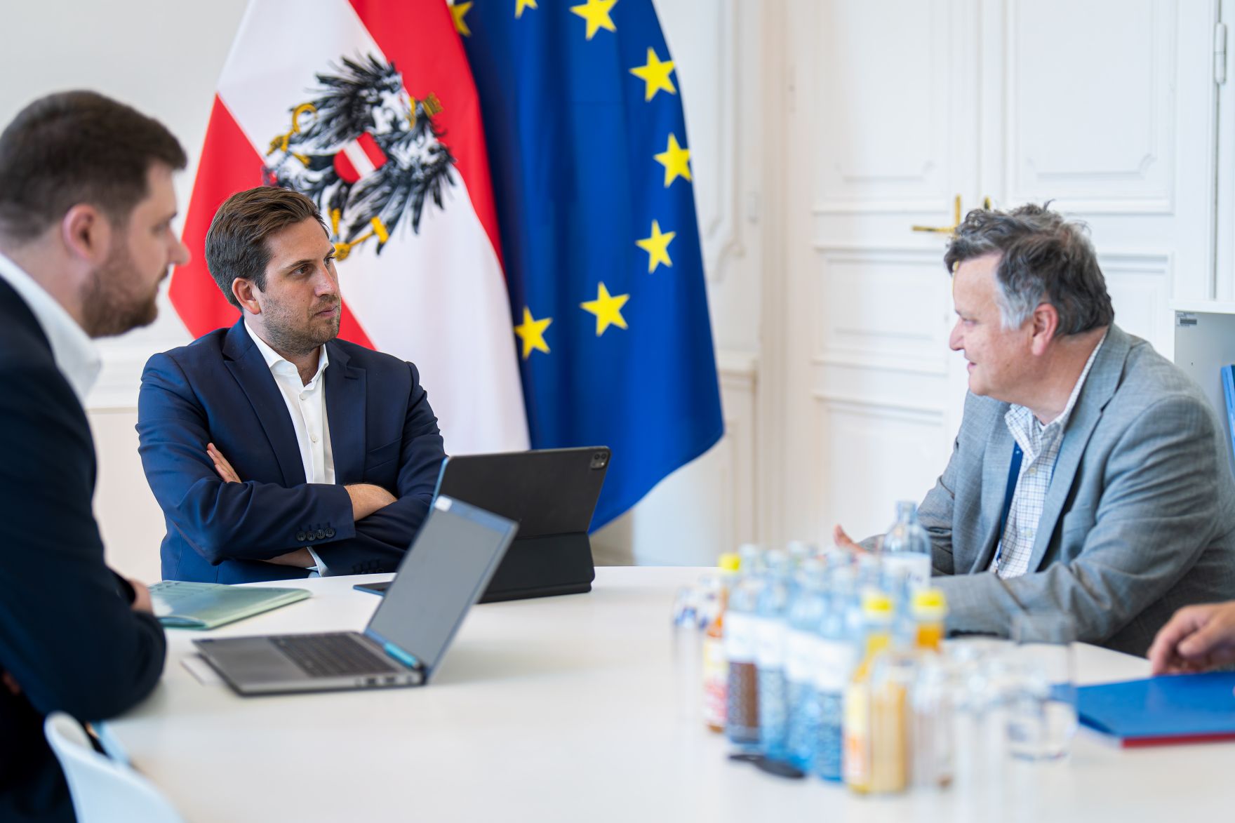 Am 14. Mai 2025 empfing Staatssekret&auml;r Alexander Pr&ouml;ll (m.) Vertreter des Rates f&uuml;r Forschung, Wissenschaft, Innovation und Technologieentwicklung.