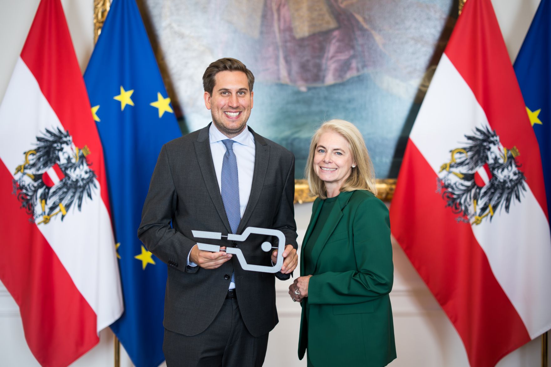 Am 17. Juni nahm Staatssekret&auml;r Alexander Pr&ouml;ll (l.) am Wirtschaftsgipfel anl&auml;sslich der erweiterten Implementierung der ID Austria teil.