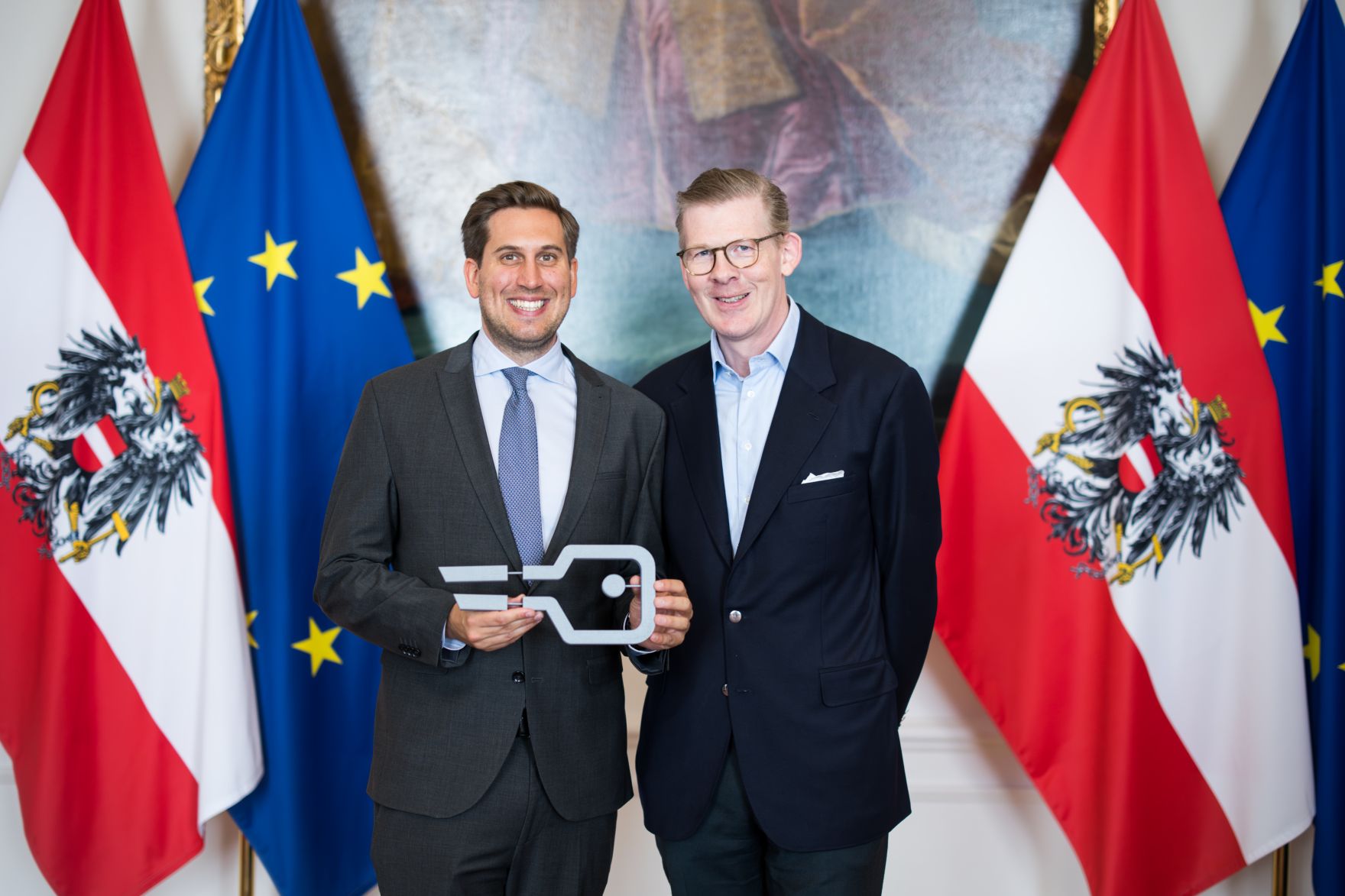 Am 17. Juni nahm Staatssekret&auml;r Alexander Pr&ouml;ll (l.) am Wirtschaftsgipfel anl&auml;sslich der erweiterten Implementierung der ID Austria teil.