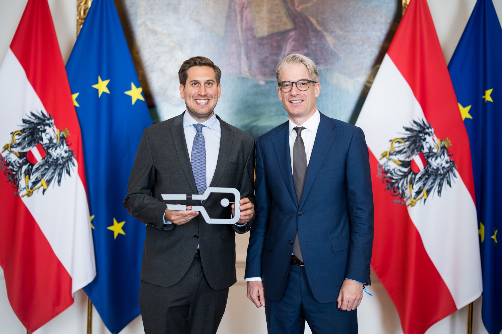 Am 17. Juni nahm Staatssekret&auml;r Alexander Pr&ouml;ll (l.) am Wirtschaftsgipfel anl&auml;sslich der erweiterten Implementierung der ID Austria teil.