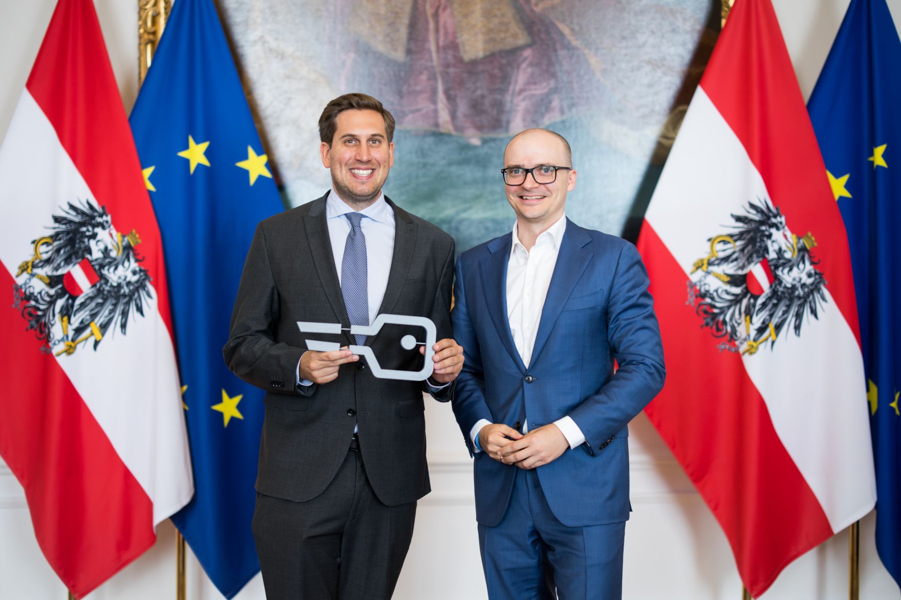 Am 17. Juni nahm Staatssekret&auml;r Alexander Pr&ouml;ll (l.) am Wirtschaftsgipfel anl&auml;sslich der erweiterten Implementierung der ID Austria teil.