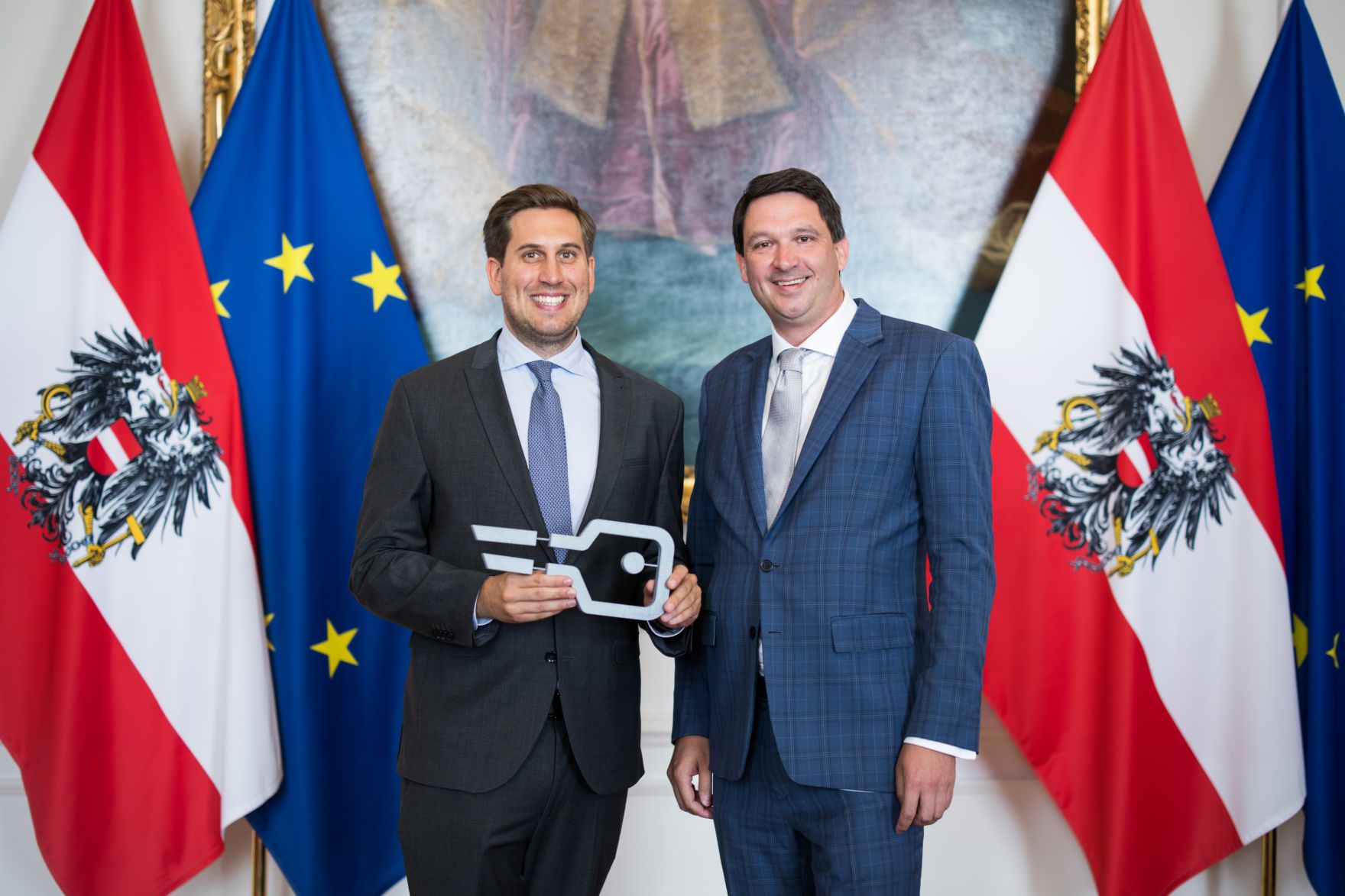 Am 17. Juni nahm Staatssekret&auml;r Alexander Pr&ouml;ll (l.) am Wirtschaftsgipfel anl&auml;sslich der erweiterten Implementierung der ID Austria teil.