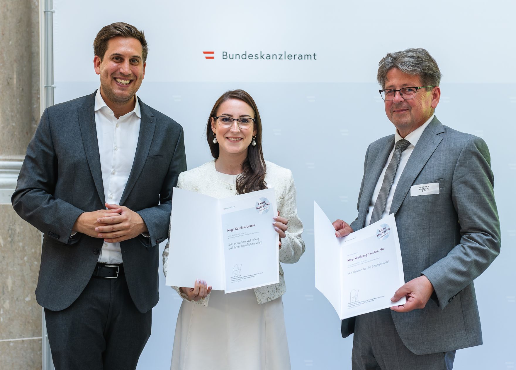 Am 23. Juni 2025 nahm Staatssekret&auml;r Alexander Pr&ouml;ll (l.) an der Abschlussveranstaltung des &bdquo;Cross Mentoring" Programms Jahrgang 2024/25 teil.