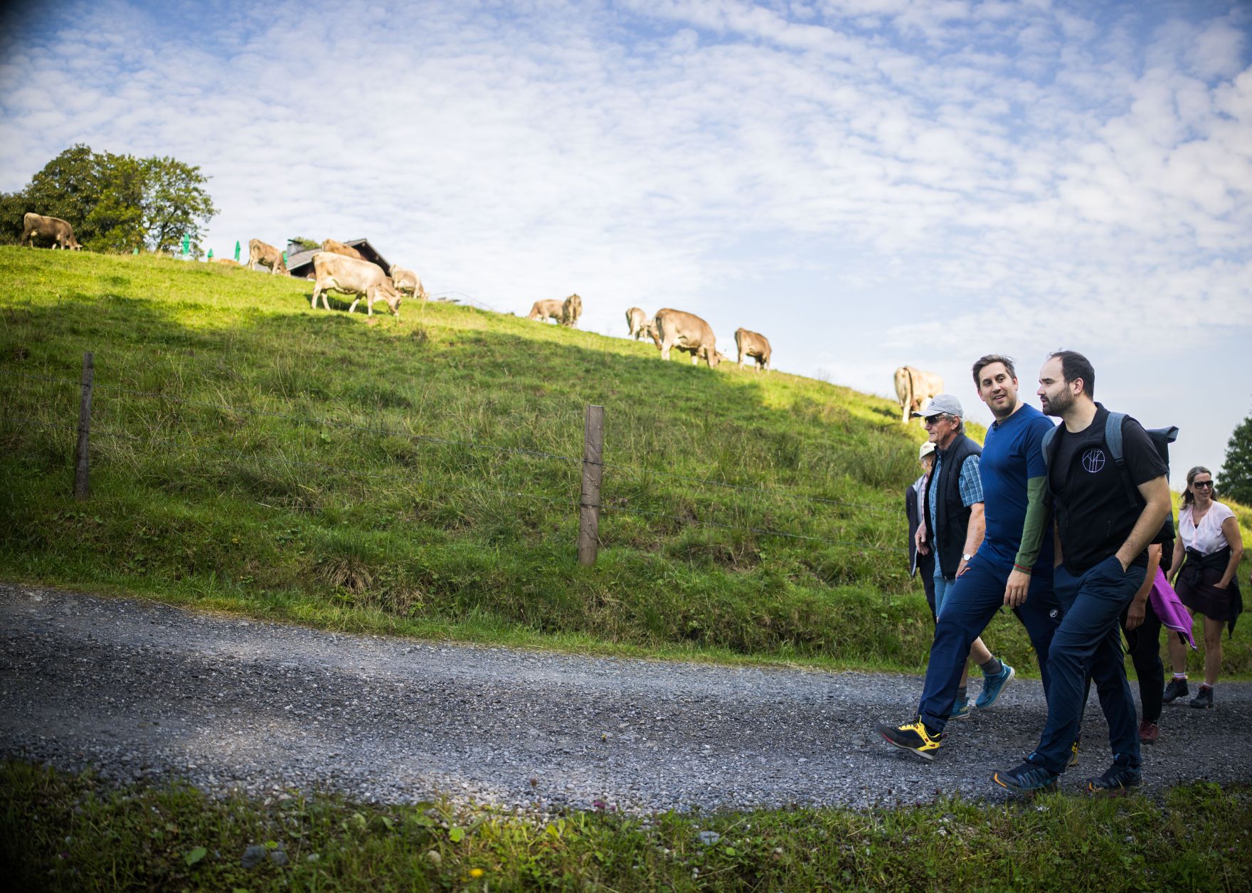 Am 7. August 2025 nahm Staatssekret&auml;r Alexander Pr&ouml;ll (m.) im Rahmen der ID-Austria Servicetour in Vorarlberg an einem Seniorenwandertag im Bregenzerwald teil.