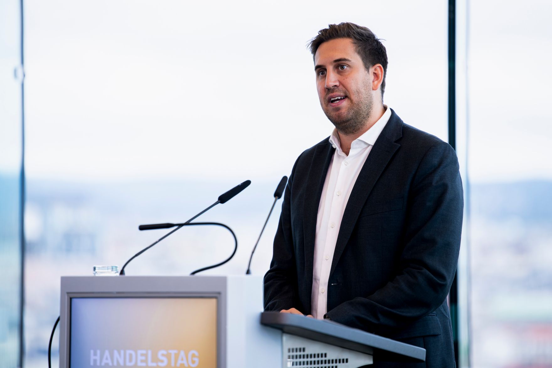 Am 23. September 2025 nahm Staatssekret&auml;r Alexander Pr&ouml;ll (im Bild) am WKO Handelstag 25 teil.