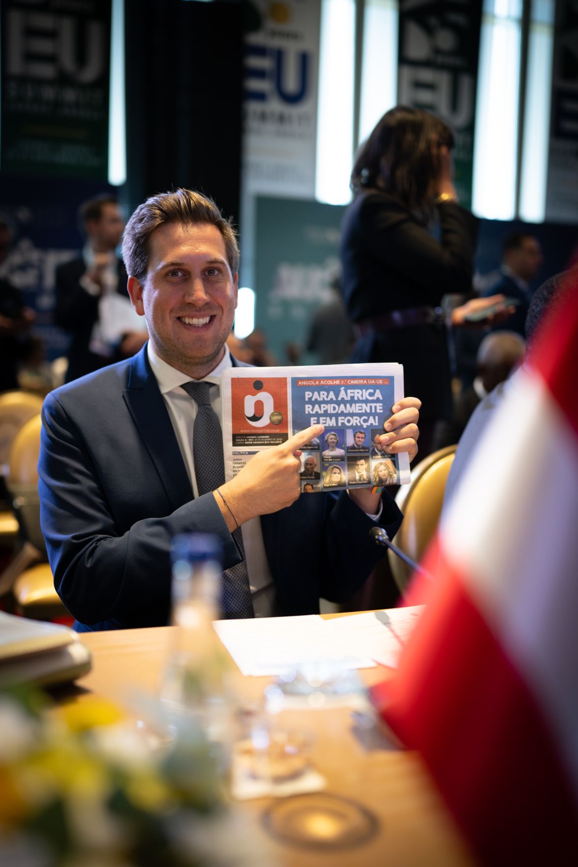 Am 24. November 2025 reiste Staatssekret&auml;r Alexander Pr&ouml;ll (im Bild) zu einem mehrt&auml;gigem Arbeitsbesuch nach Luanda. Im Bild beim AU-EU Businessforum 2025.