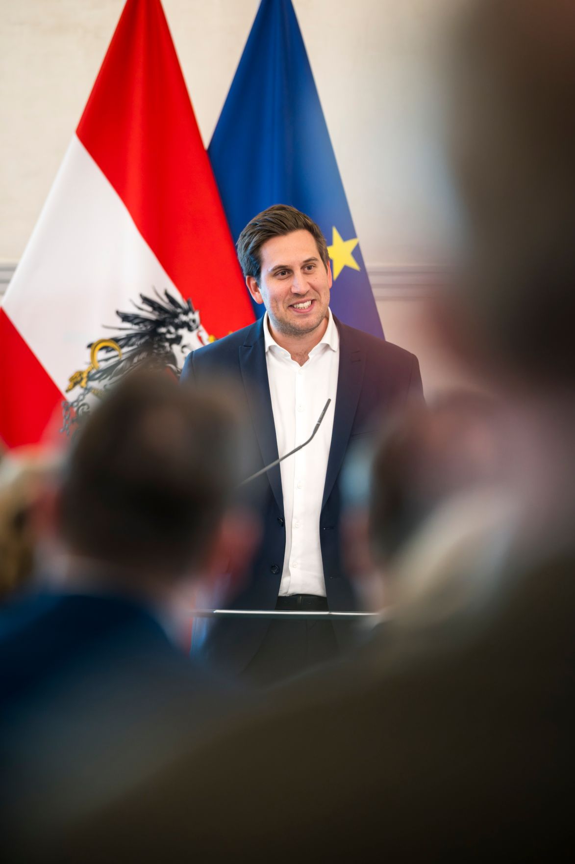 Am 5. M&auml;rz 2026 fand anl&auml;sslich des Weltfrauentags eine Veranstaltung im Bundeskanzleramt statt. Im Bild Staatssekret&auml;r Alexander Pr&ouml;ll (im Bild).