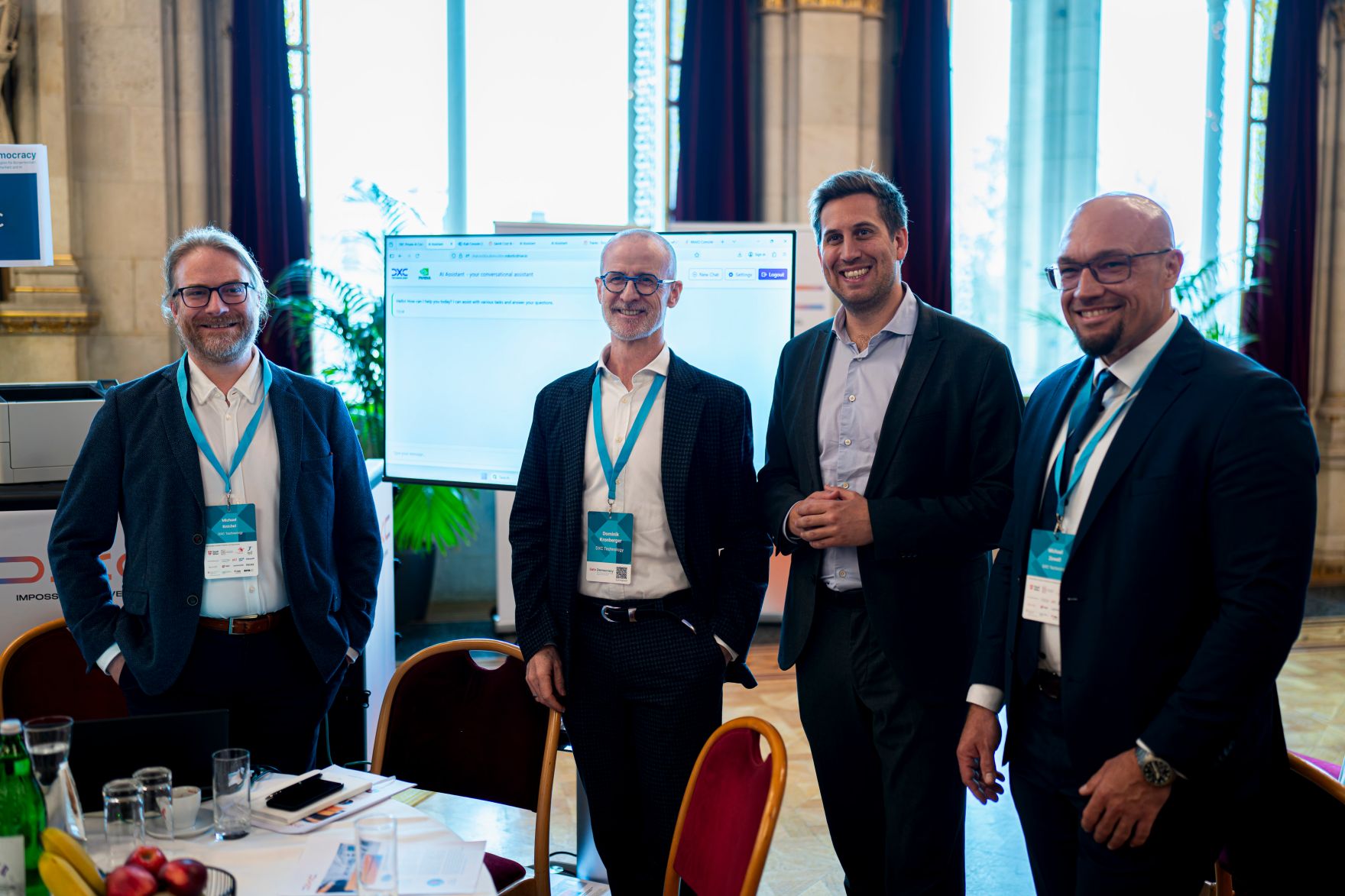 Am 26. M&auml;rz 2026 nahm Staatssekret&auml;r Alexander Pr&ouml;ll (2.v.r.) an der Safe Democracy Convention 2026 im Wiener Rathaus teil.