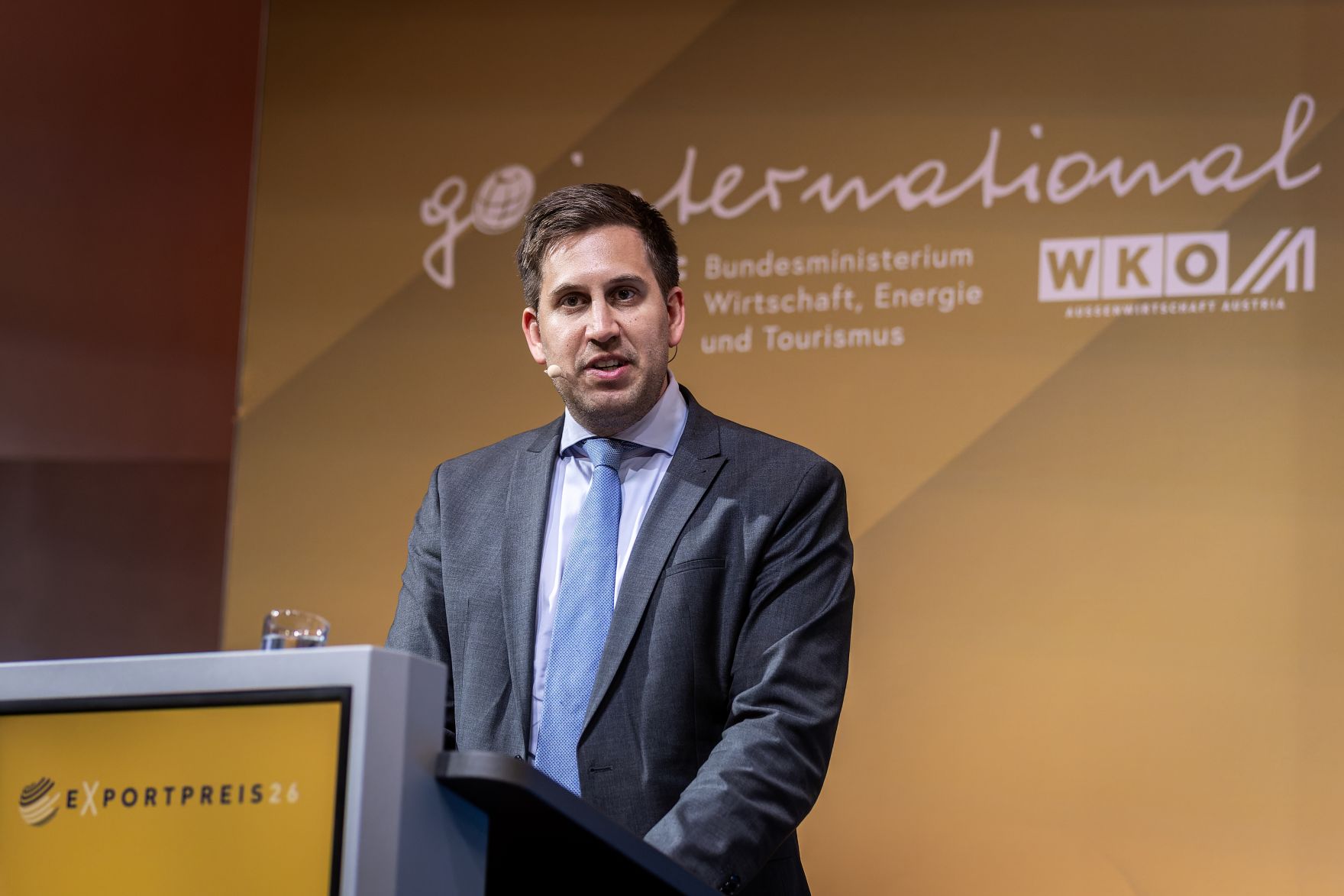 Am 28. Mai 2026 nahm Staatssekret&auml;r Alexander Pr&ouml;ll (im Bild) an der Verleihung des Exportpreises 2026 teil.