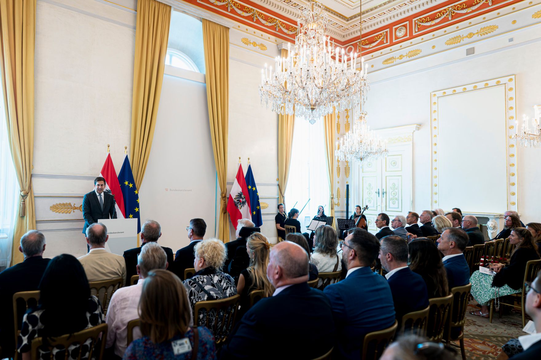 Am 18. Juni 2026 bestellte der Bundeskanzler Vertreterinnen und Vertreter der Wirtschaft zu Mitgliedern der bei der Bundesanstalt "Statistik &Ouml;sterreich" eingerichteten Wirtschaftskurie. Im Bild Staatssekret&auml;r Alexander Pr&ouml;ll.