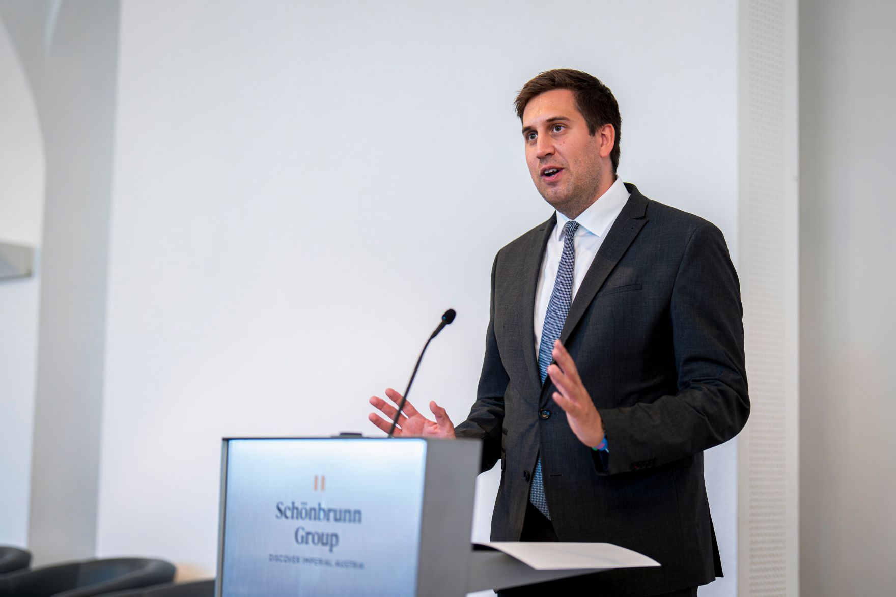 Am 18. Juni 2026 hielt Staatssekret&auml;r Alexander Pr&ouml;ll (im Bild) eine Keynote bei einem Event der RBI.