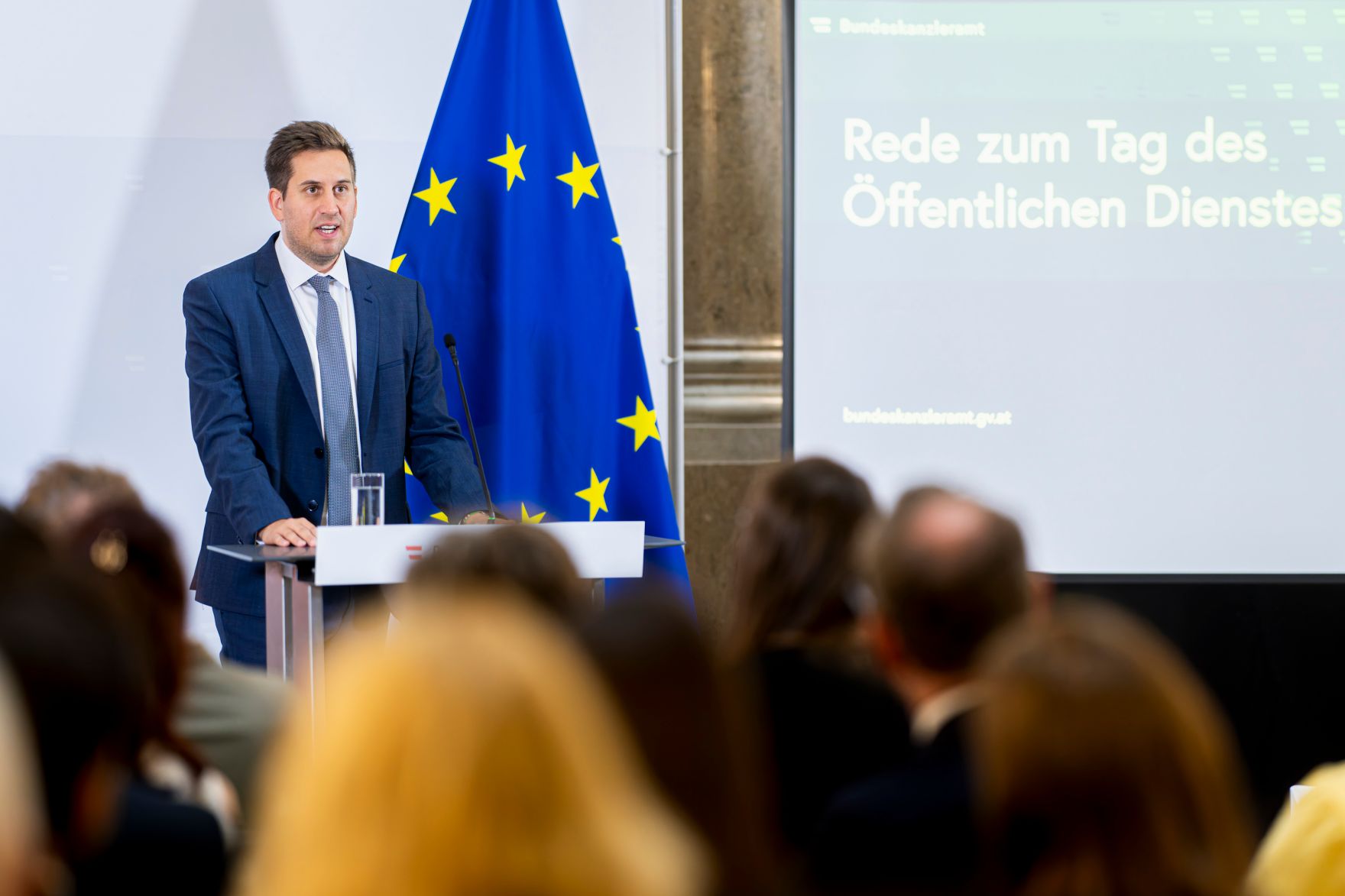 Am 23. Juni 2026 hielt Staatssekret&auml;r Alexander Pr&ouml;ll (im Bild) eine Rede anl&auml;sslich des Tag des &Ouml;ffentlichen Dienst.