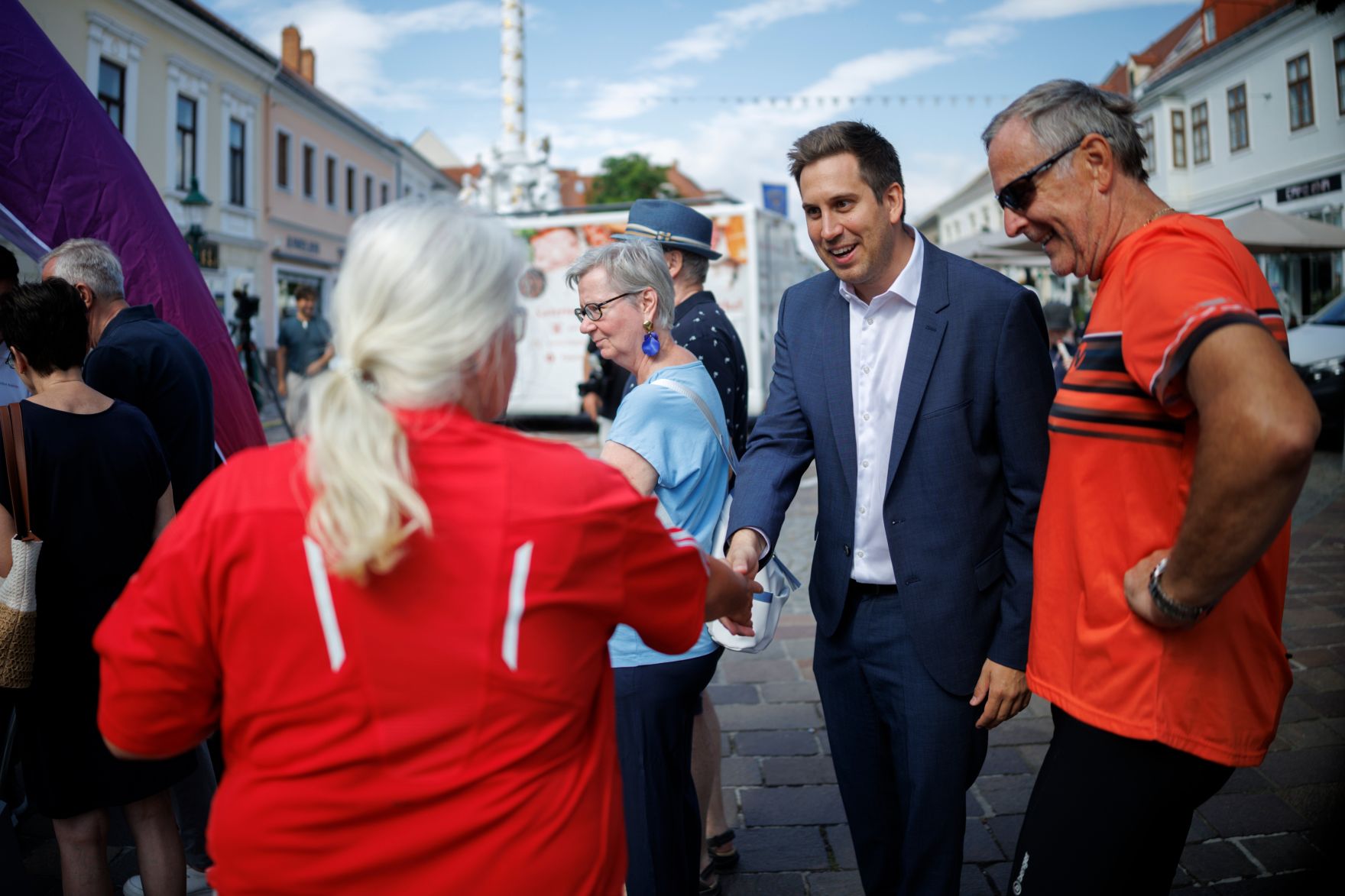Am 3. Juli 2026 nahm Staatssekret&auml;r Alexander Pr&ouml;ll (m.r.) an der ID Austria Servicetour 2026 in Eisenstadt teil.
