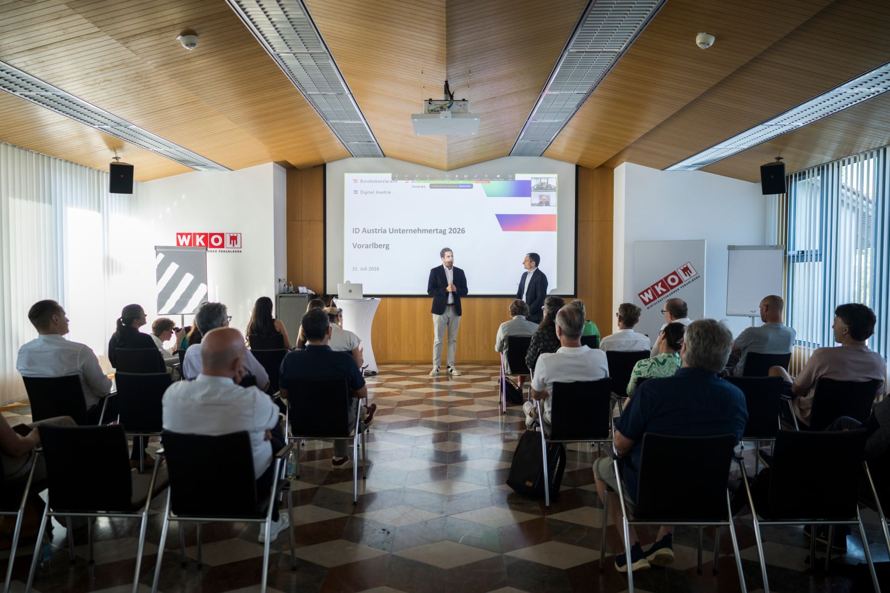 Am 31. Juli 2026 nahm Staatssekret&auml;r Alexander Pr&ouml;ll (im Bild) am ID Austria Unternehmertag 2026 in Feldkirch teil.