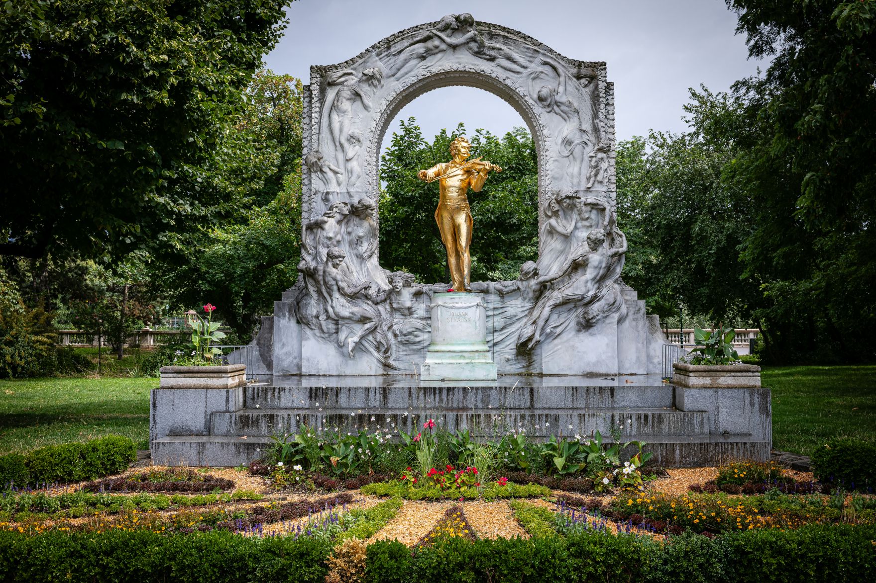 Wien, Johann-Strau&szlig;-Denkmal, Johann-Strau&szlig;-Statue, Stadtpark, Johann Strau&szlig; Sohn, Walzerk&ouml;nig