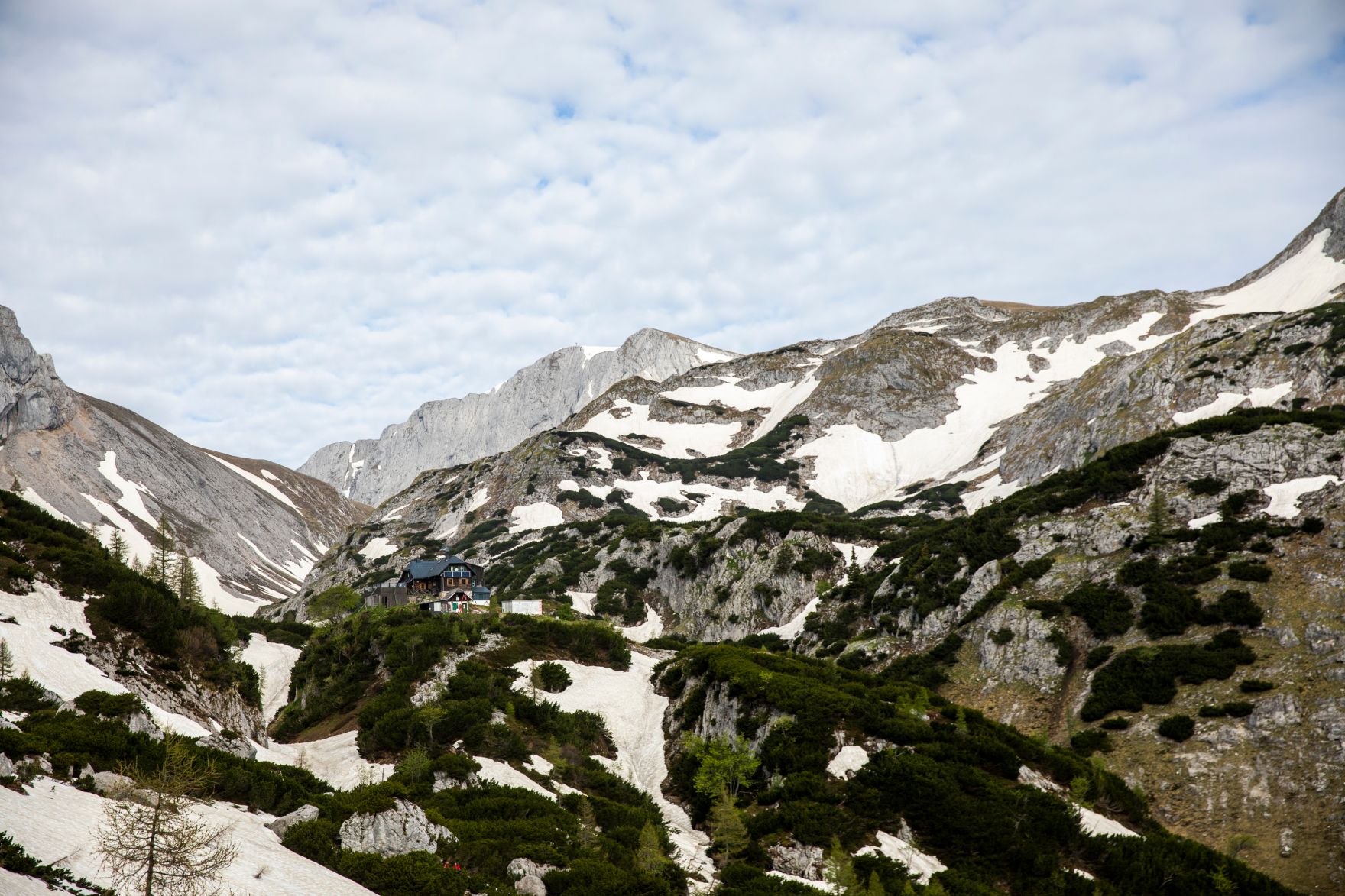 Eine Berglandschaft in der Steiermark. Schlagw&ouml;rter: Berge, Natur, Wald, W&auml;lder, Wiese, Stein, Gestein, Holz, Ger&ouml;ll, Schnee, Gipfel, Rat f&uuml;r Umwelt, ENVI