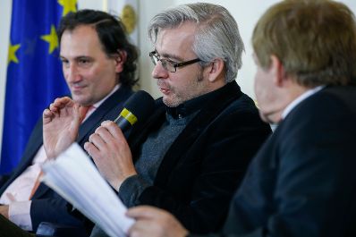 Am 28. J&auml;nner 2015 fand im Bundeskanzleramt die Veranstaltung &bdquo;Was bedeutet Datenschutz f&uuml;r Unternehmen&ldquo; anl&auml;sslich des 9. Europ&auml;ischen Datenschutztages statt. Im Bild (v.l.n.r.) Gernot Schaar, Stefan Strauss und Johann Maier.