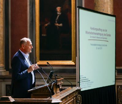 Am 20. April 2016 fand die Bundes-PersonalleiterInnen-Tagung in der Universit&auml;t Wien statt. Im Bild Mario Wei&szlig; (Trigon Entwicklungsberatung).