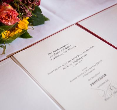 Am 17. Oktober 2016 &uuml;berreichte Ministerialrat Reinhold Hohengartner die Urkunden, mit denen Burkhard Werner Ren&eacute; Ernst und Peter Gruber der Berufstitel Professor verliehen wurde.