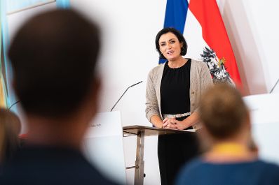 Im Bild Bundesministerin Elisabeth K&ouml;stinger nach dem Ministerrat am 23. Juni 2021.
