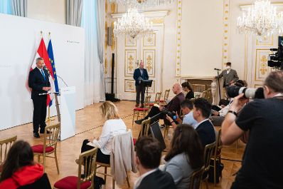 Am 18. August 2021 gab Innenminister Karl Nehammer (im Bild) ein Pressestatement vor dem Sonderrat der EU-Innenminister.