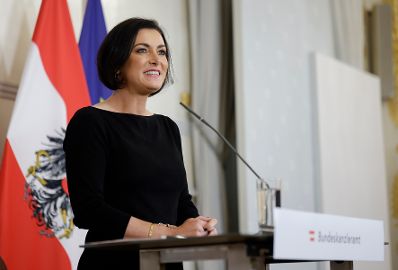 Bundesministerin Elisabeth K&ouml;stinger (im Bild) nach dem Ministerrat am 22. September 2021.