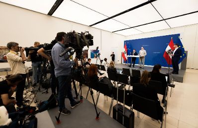 Am 24. Mai 2023 nahmen Bundesminister Johannes Rauch und Klubobmann August W&ouml;ginger am Pressefoyer nach dem Ministerrat teil.