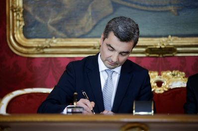 Am 3. Juni 2019 wurde die neue Bundesregierung vom Bundespr&auml;sidenten in der Pr&auml;sidentschaftskanzlei angelobt. Im Bild Bundesminister Wolfgang Peschorn.