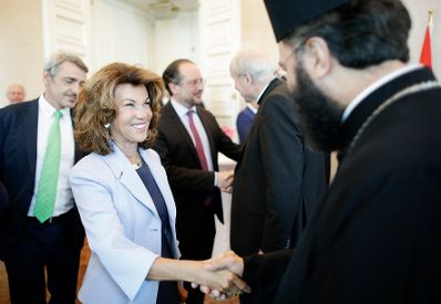 Am 10. September 2019 empfing Bundeskanzlerin Brigitte Bierlein (l.) gemeinsam mit Bundesminister Alexander Schallenberg die Religionsgesellschaften im Bundeskanzleramt.