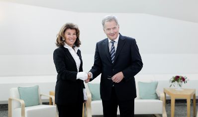 Am 16. September 2019 fand die Arbeitsreise von Bundeskanzlerin Brigitte Bierlein (l.) in Helsinki statt. Im Bild mit dem finnischen Pr&auml;sident Sauli Niinist&ouml; (r.).