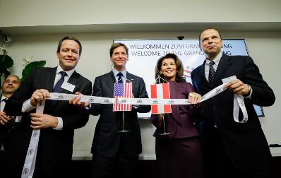 Am 19. November 2019 nahm Bundeskanzlerin Brigitte Bierlein am Grand Opening der &Ouml;sterreichisch-Amerikanischen-Gesellschaft teil. Im Bild mit dem &Ouml;&Auml;G-Generalsekret&auml;r Rainer Newald (l.), dem amerikanischen Botschafter Trevor Traina (m.l.) und dem &Ouml;AG-Pr&auml;sident Philipp Bodzenta (r.).