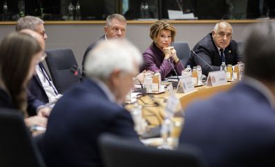 Am 12. Dezember 2019 nahm Bundeskanzlerin Brigitte Bierlein (m.) am Europ&auml;ischen Rat der Staats- und Regierungschefs teil.