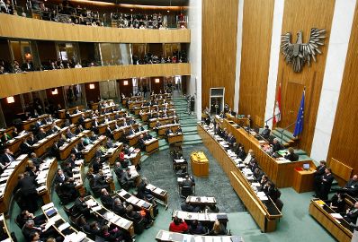 Die erste Regierungserkl&auml;rung der neuen Bundesregierung fand am 03. Dezember 2008 im Parlament statt. Dort gab Werner Faymann seine erste Regierungserkl&auml;rung als neuer Bundeskanzler im Plenum des Nationalrats ab.