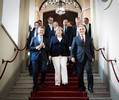 Offizieller Besuch der Bundeskanzlerin der Bundesrepublik Deutschland am 7. September 2012 in &Ouml;sterreich. Im Bild Bundeskanzler Werner Faymann mit Bundeskanzlerin Angela Merkel nach der gemeinsamen Pressekonferenz im Bundeskanzleramt.