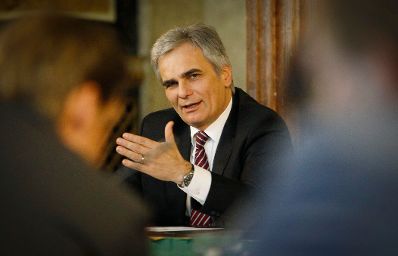 Am 20. November 2012 sprach Bundeskanzler Werner Faymann beim EU-Hauptausschuss im Parlament.