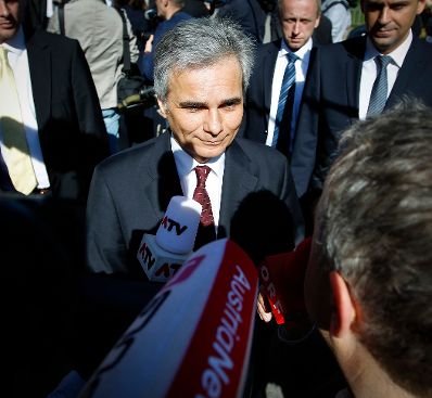 Am 27. April 2012 fand am Kahlenberg die Klausurtagung der Bundesregierung statt. Im Bild Bundeskanzler Werner Faymann.