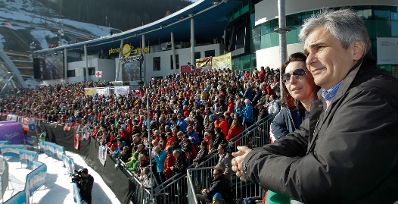 Am 14. M&auml;rz 2012 besuchte Bundeskanzler Werner Faymann das Ski-Weltcup-Finale in Schladming. Im Bild mit Ehefrau Martina.