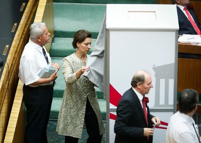 Am 29. Oktober 2013 fand im Parlament die Sitzung des neu gew&auml;hlten Nationalrates statt. Im Bild Frauenministerin Gabriele Heinisch-Hosek.