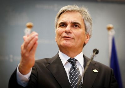 Am 20. Dezember 2013 endete in Br&uuml;ssel der mehrt&auml;gige Europ&auml;ische Rat der EU-Staats- und Regierungschefs. Im Bild Bundeskanzler Werner Faymann bei der Pressekonferenz.